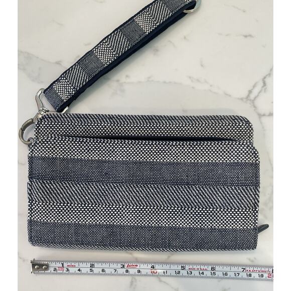 Thirty-One All About the Benjamins Wallet Gray Woven Fabric Clutch Wristlet Zip - Picture 6 of 7